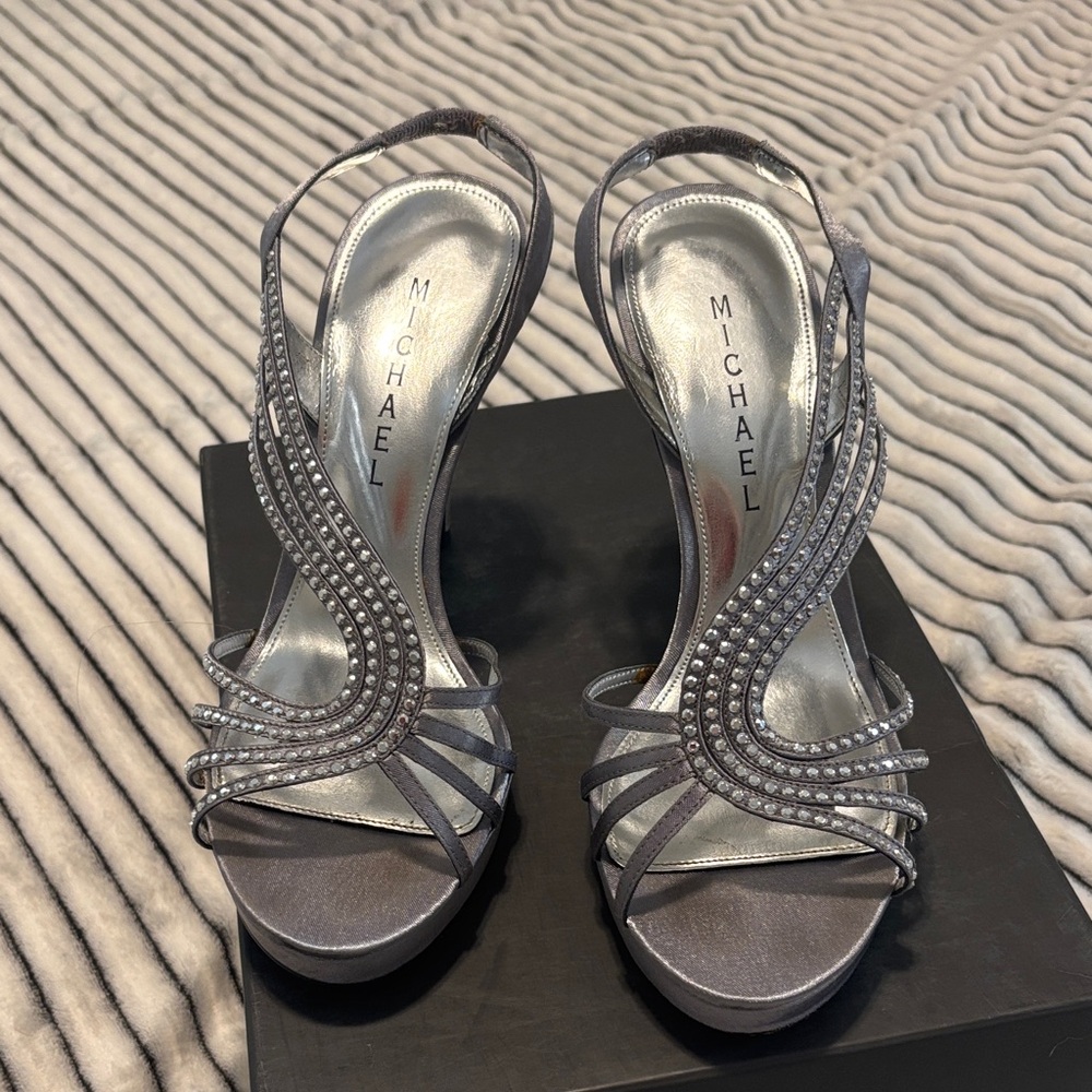 Michael Shannon Silver Strappy Heels